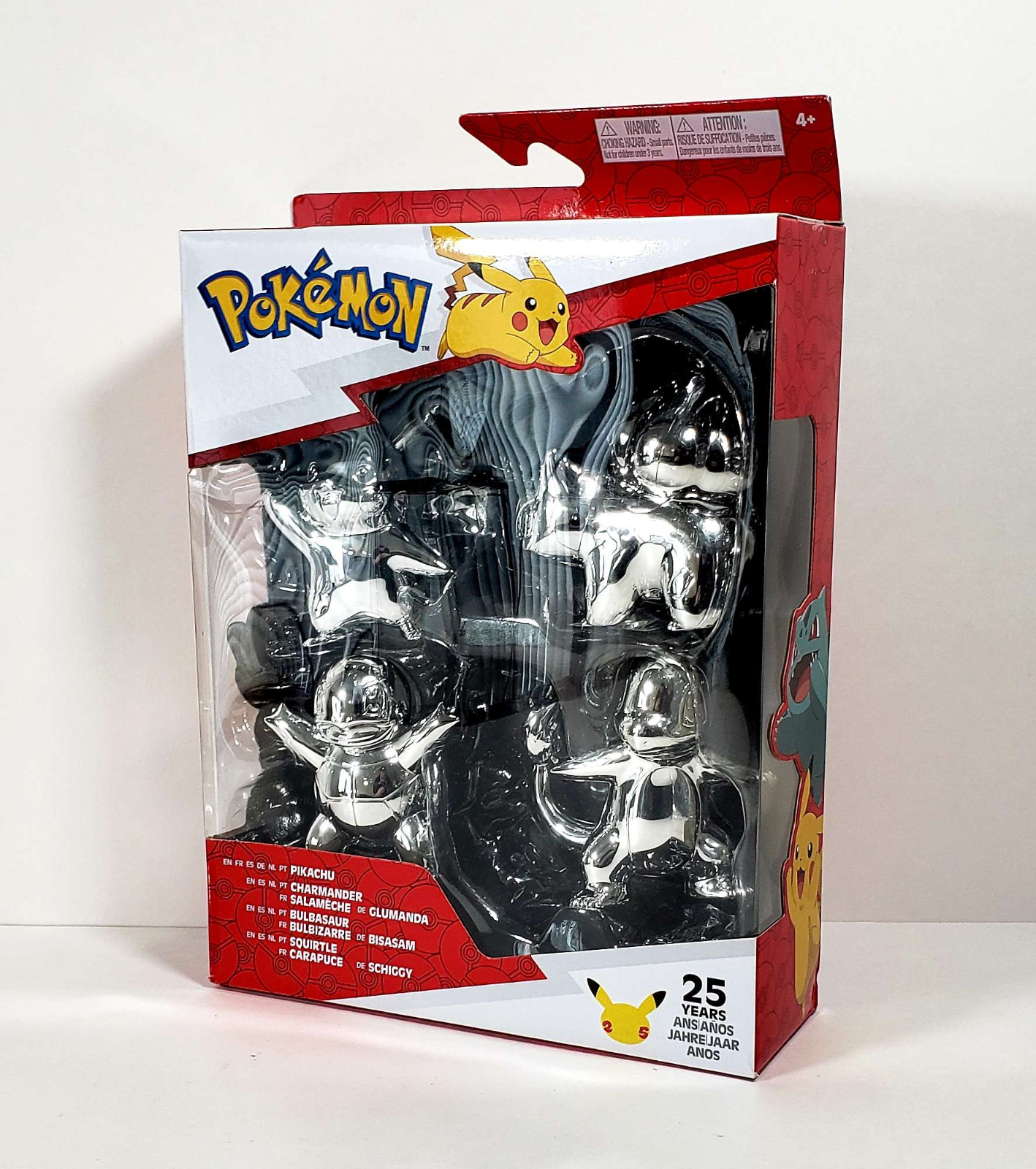 Pokemon 25th Anniversary Limited Edition Silver Figurine Action 4-Pack Toys NEW