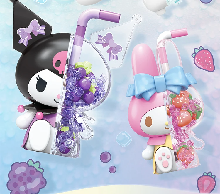 β
Official Sanrio Characters Boba Pearl Bubble Tea Building Block Sets Toy NEW