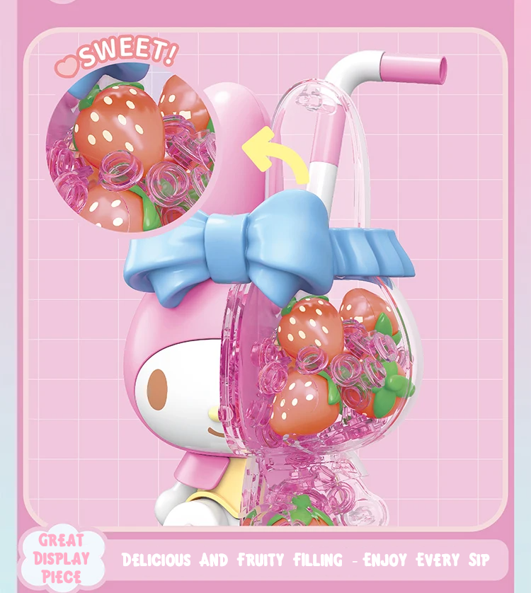 β
Official Sanrio Characters Boba Pearl Bubble Tea Building Block Sets Toy NEW