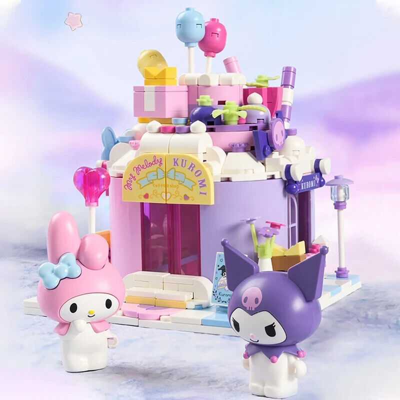 β
Official Sanrio Kuromi & My Melody Cake Shop Building Blocks Set Creative NEW