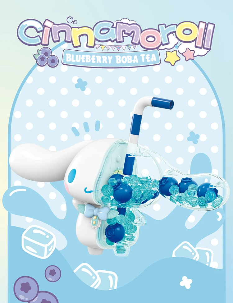 β
Official Sanrio Characters Boba Pearl Bubble Tea Building Block Sets Toy NEW