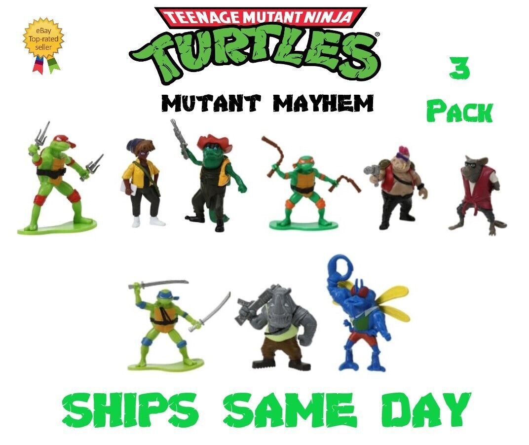 TMNT Mutant Mayhem Nickelodeon 3 Pack Action Figures Turtles Mini's 2024 NEW π’