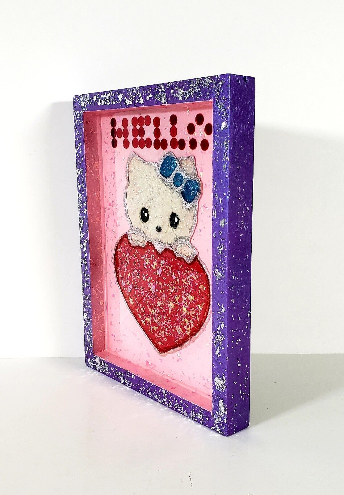 Hello Kitty Hand Crafted Sanrio Resin Wall Hanger Stash Tray 4 Keys Glasses πΈ