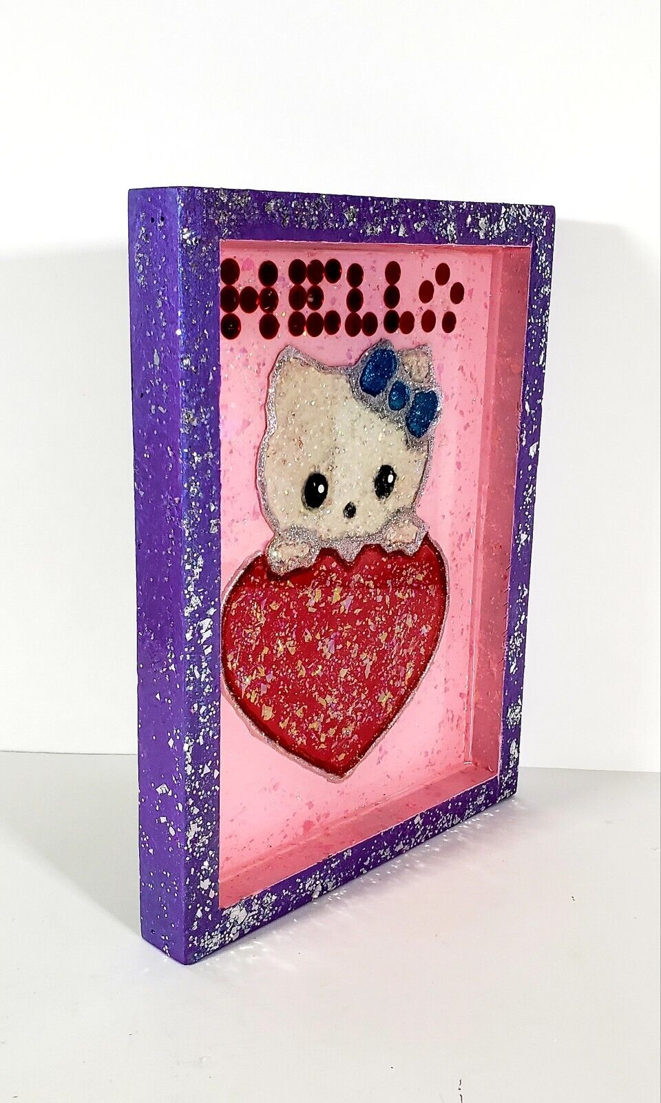 Hello Kitty Hand Crafted Sanrio Resin Wall Hanger Stash Tray 4 Keys Glasses πΈ