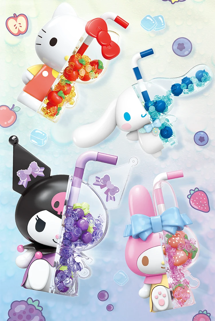 β
Official Sanrio Characters Boba Pearl Bubble Tea Building Block Sets Toy NEW