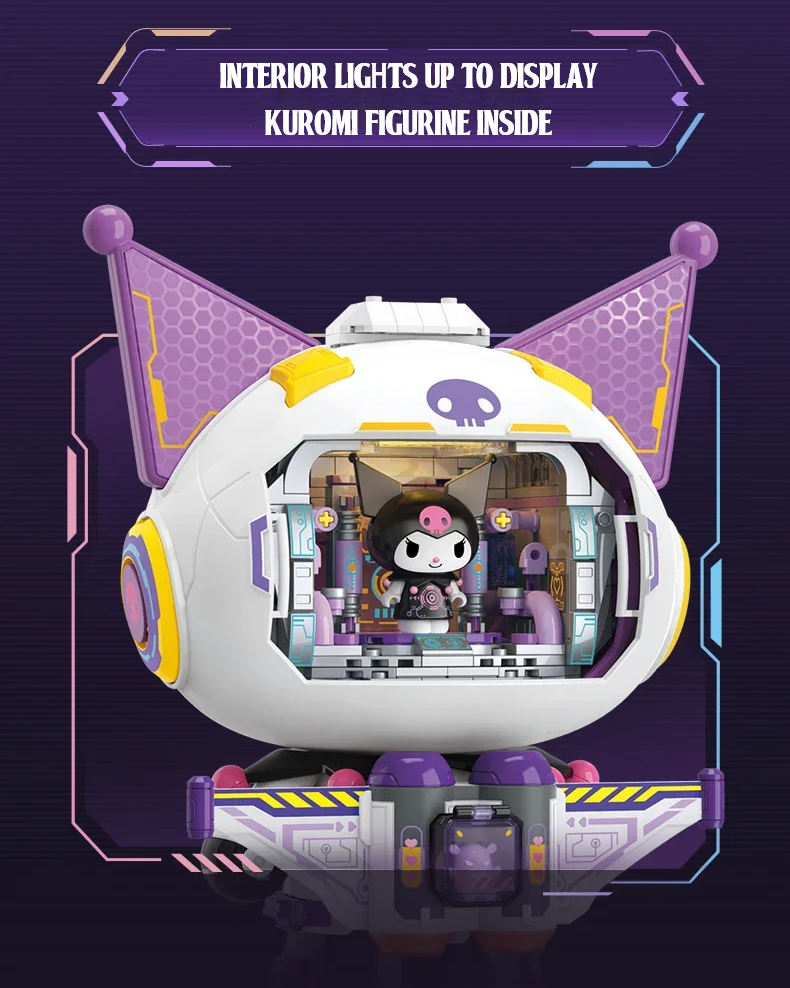Official Sanrio TopToy Kuromi Space Traveler Pilot Building Blocks Set Fun NEW