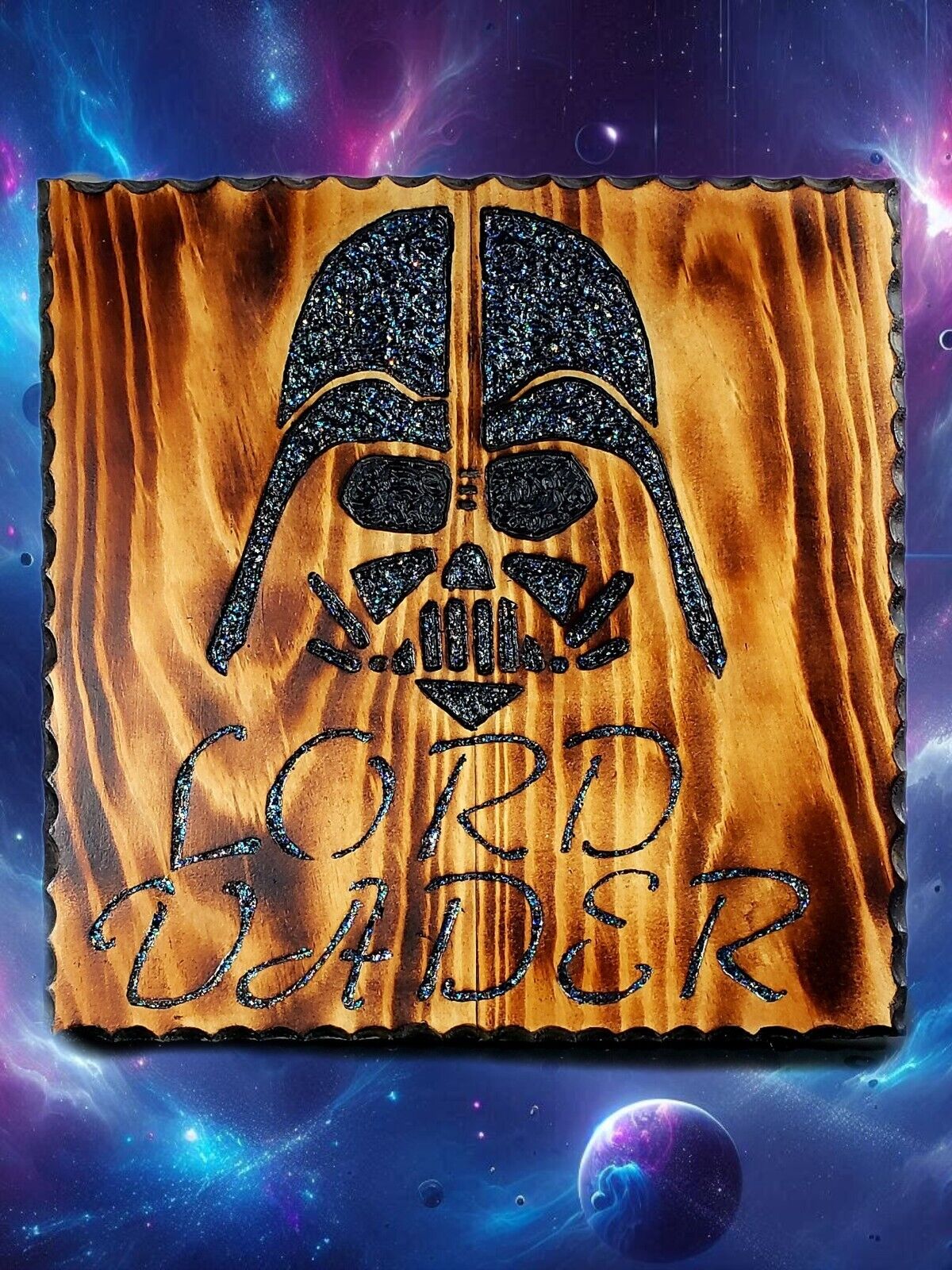 β Hand Crafted Star Wars Darth Lord Vader Carved Plaque Stained & Varnished 13"