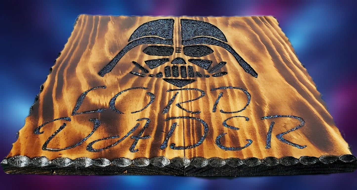 β Hand Crafted Star Wars Darth Lord Vader Carved Plaque Stained & Varnished 13"
