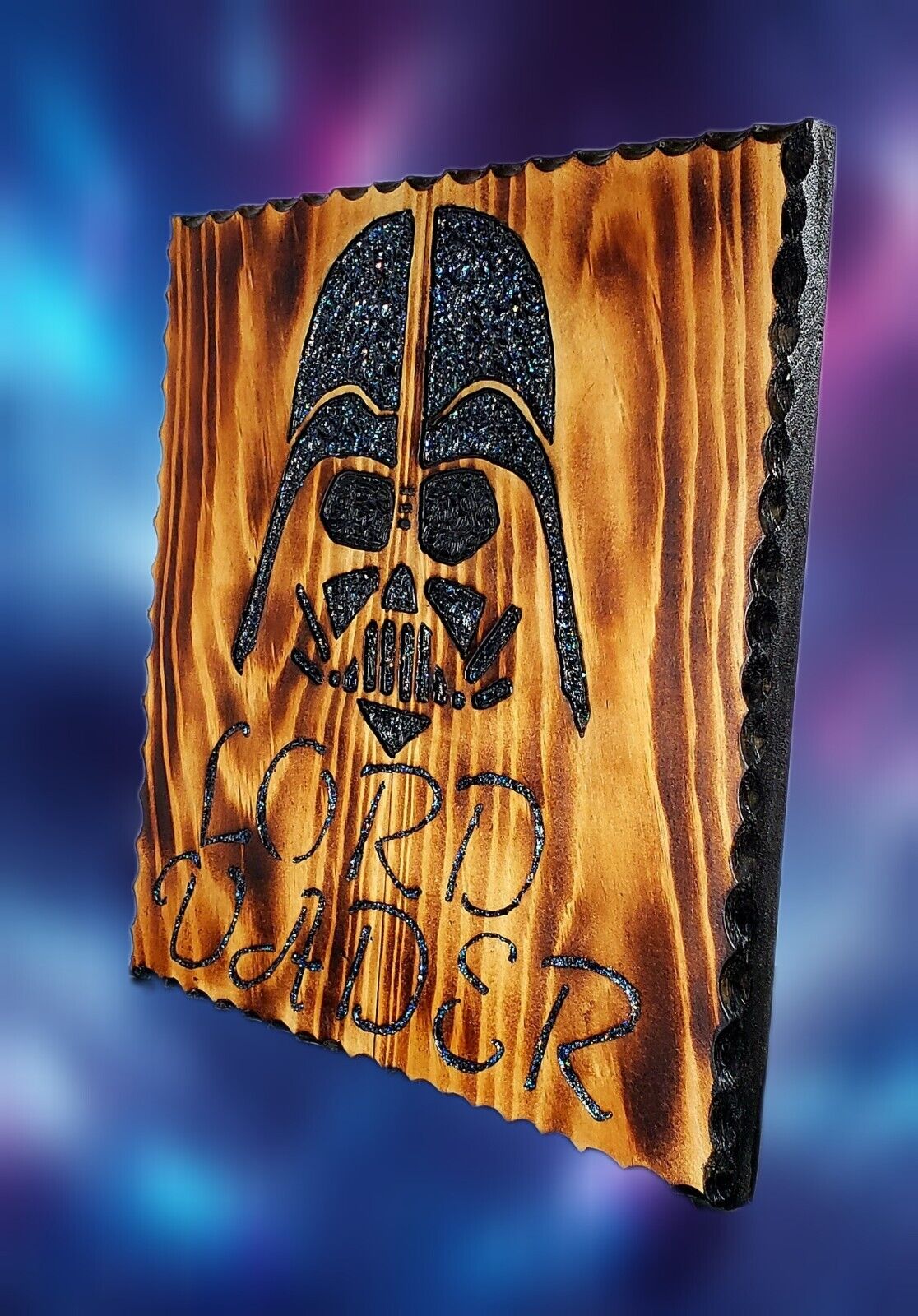 β Hand Crafted Star Wars Darth Lord Vader Carved Plaque Stained & Varnished 13"