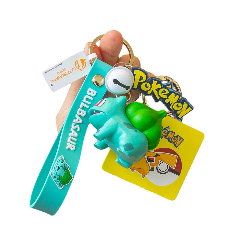 NEW OFFICIAL Pokémon Character Keychains 2 in 1 Lanyards with Bell & Stainless Rings