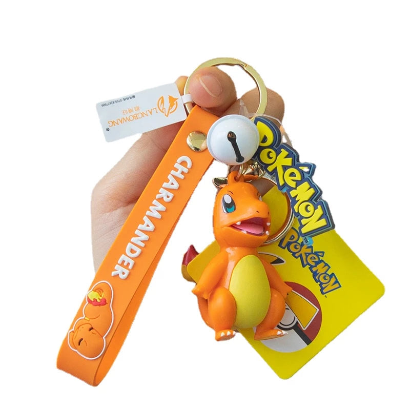 NEW OFFICIAL Pokémon Character Keychains 2 in 1 Lanyards with Bell & Stainless Rings