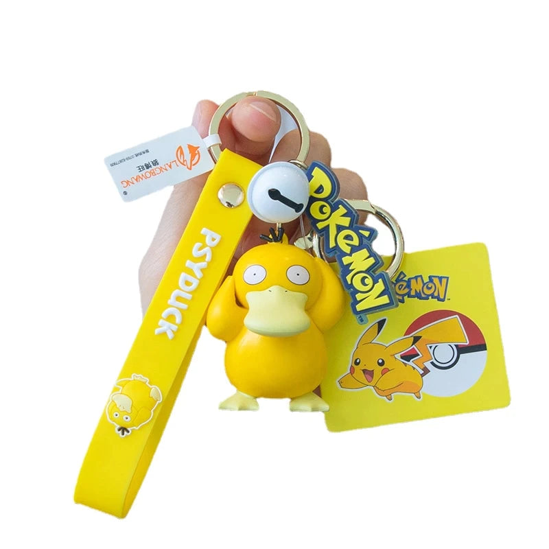 NEW OFFICIAL Pokémon Character Keychains 2 in 1 Lanyards with Bell & Stainless Rings