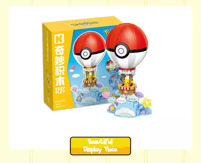 NEW Official Pokémon Pikachu Hot Air Balloon w/ Motion Building Blocks Set