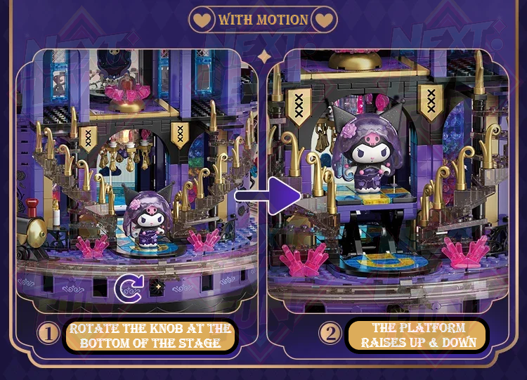Sanrio Kuromi Amethyst Castle 19" Tall Building Blocks Set DIY Toy