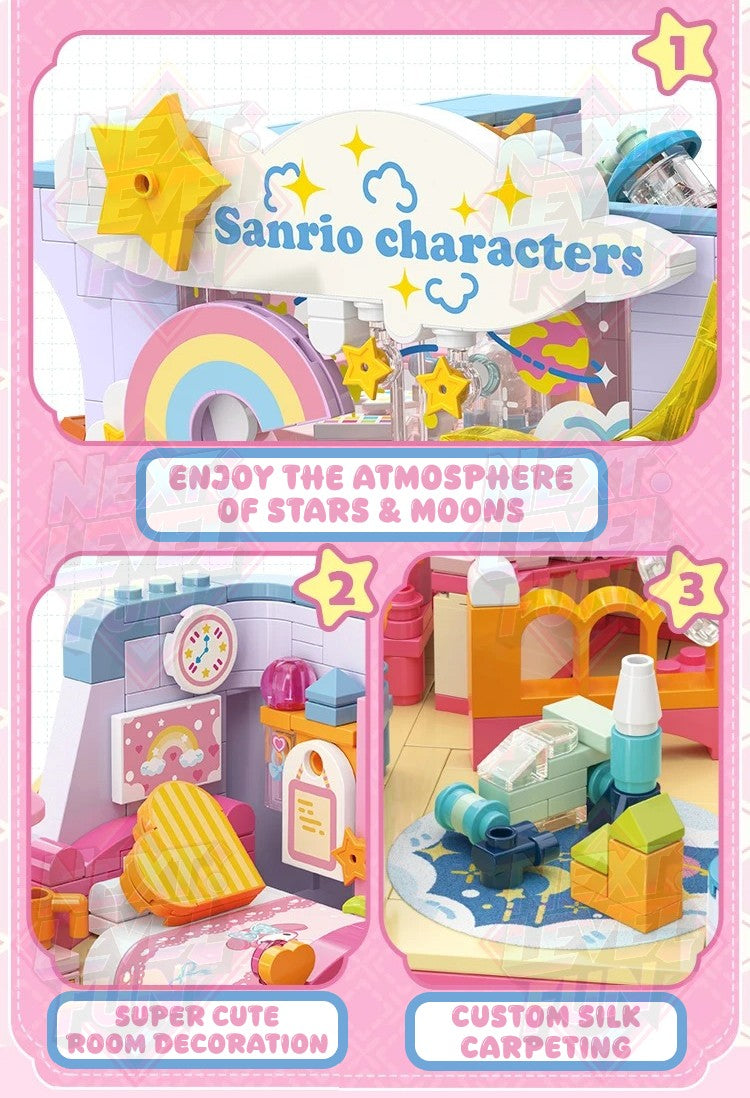 Sanrio College Academy 3-Floor Building Blocks Set DIY Creative Toy