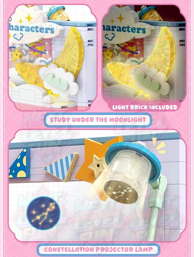 Sanrio College Academy 3-Floor Building Blocks Set DIY Creative Toy
