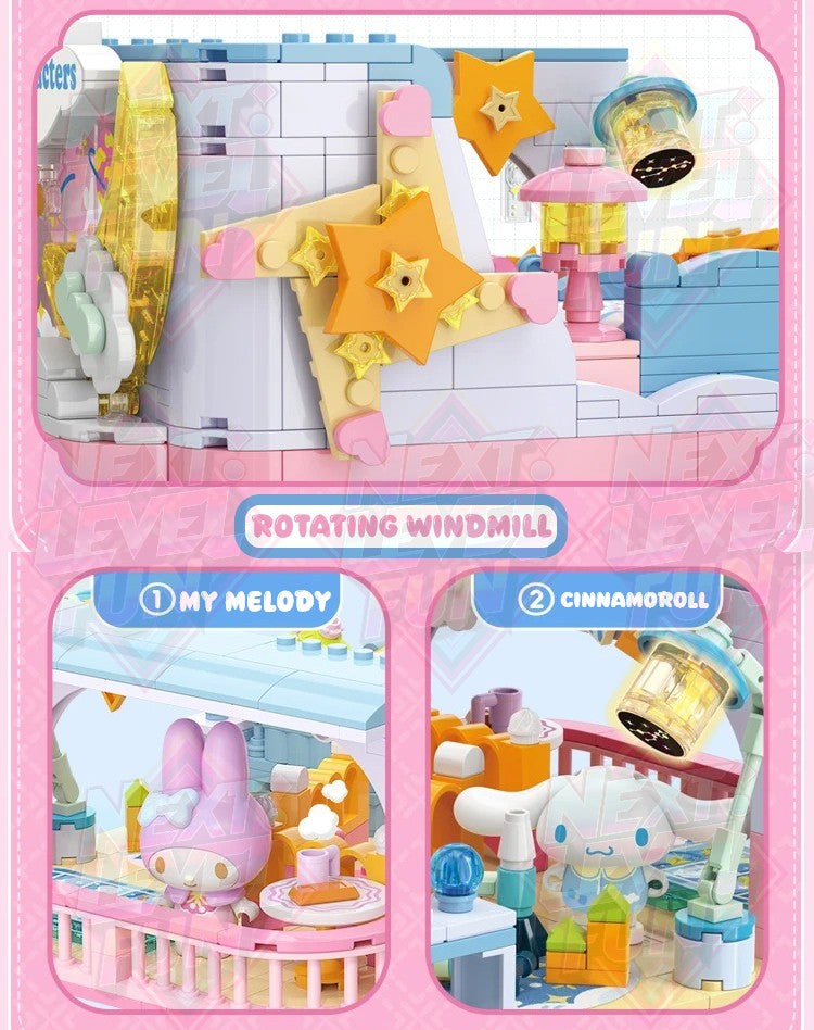 Sanrio College Academy 3-Floor Building Blocks Set DIY Creative Toy