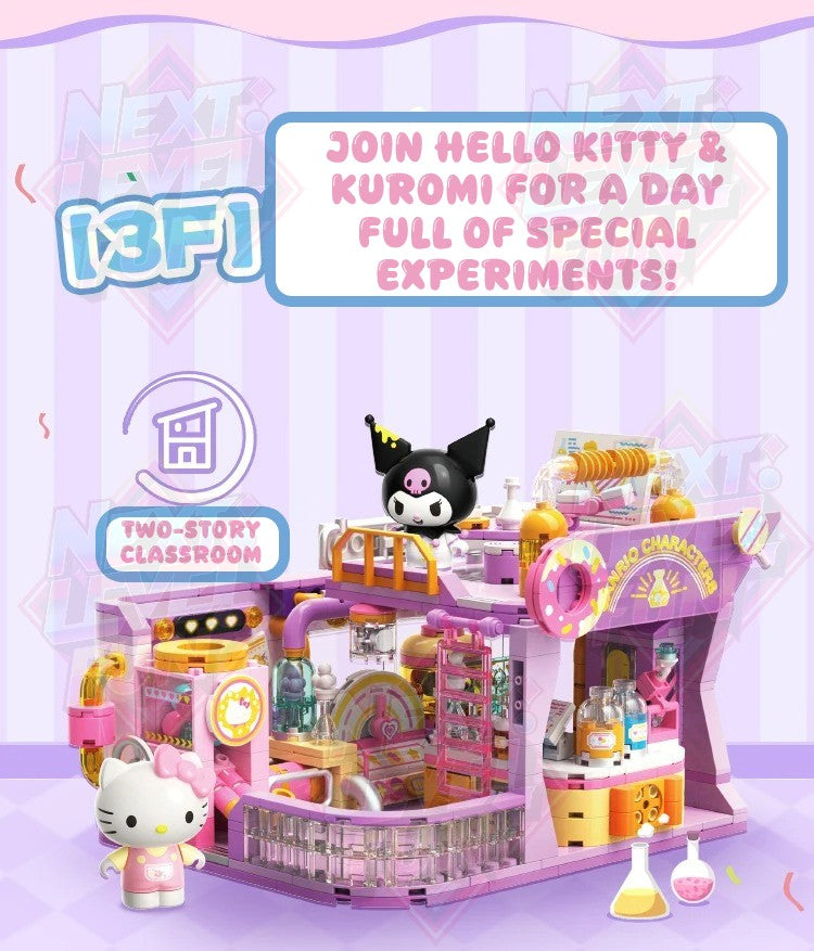 Sanrio College Academy 3-Floor Building Blocks Set DIY Creative Toy