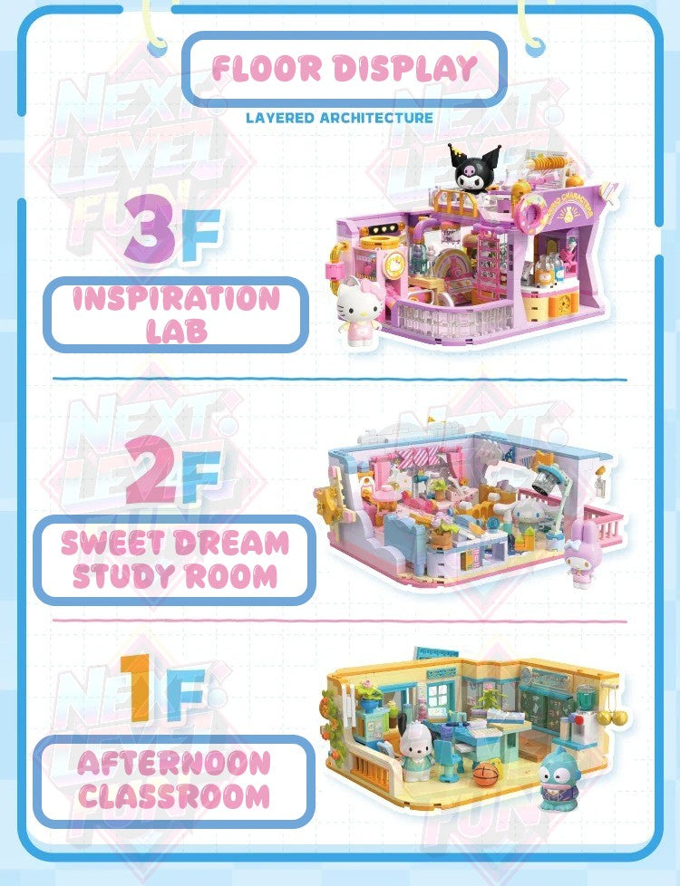 Sanrio College Academy 3-Floor Building Blocks Set DIY Creative Toy