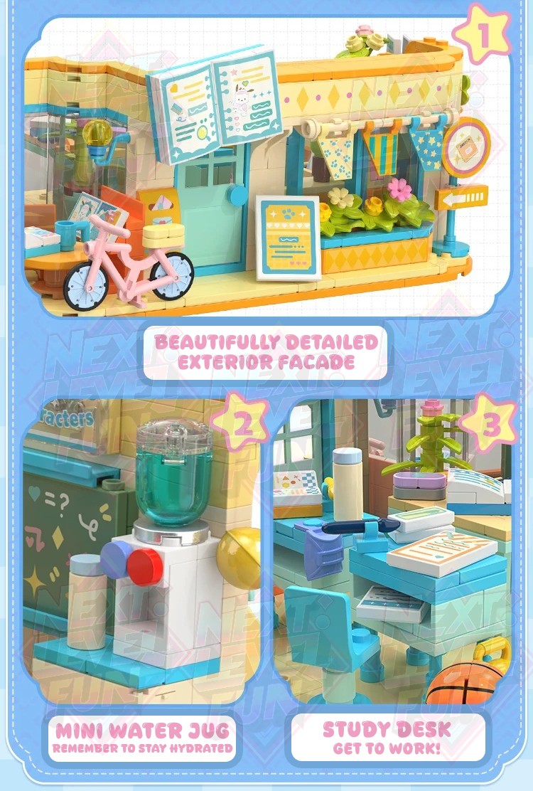 Sanrio College Academy 3-Floor Building Blocks Set DIY Creative Toy