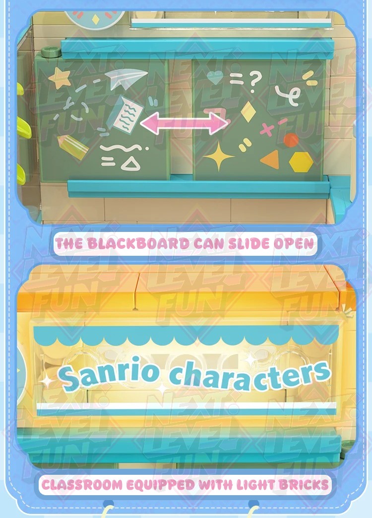 Sanrio College Academy 3-Floor Building Blocks Set DIY Creative Toy