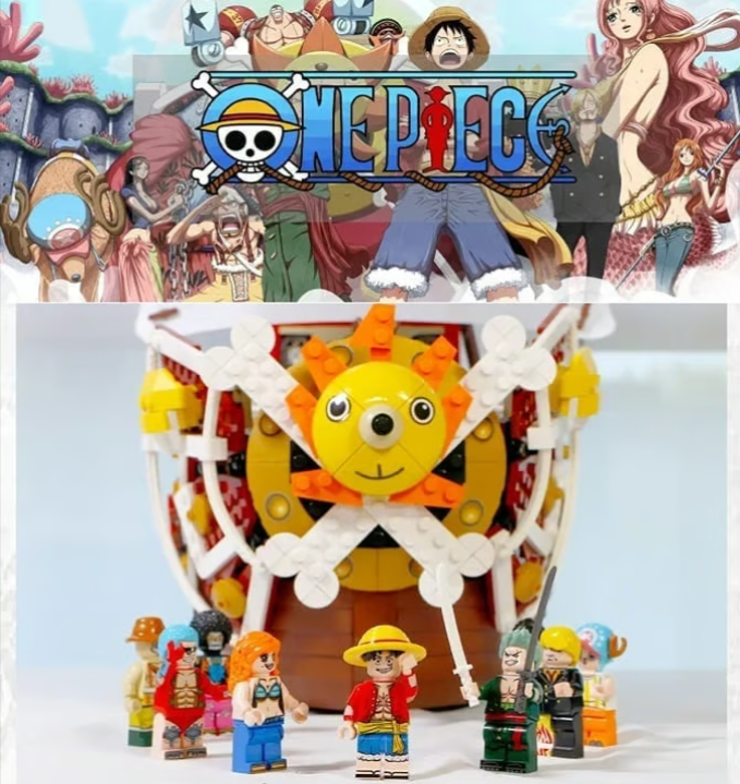 One Piece LARGE 18" Thousand Sunny Boat EPIC Building Blocks Set Luffy Sanji NEW
