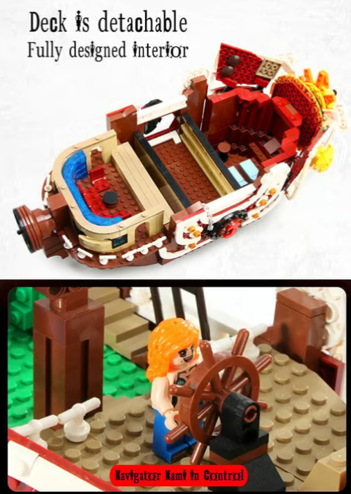 One Piece LARGE 18" Thousand Sunny Boat EPIC Building Blocks Set Luffy Sanji NEW