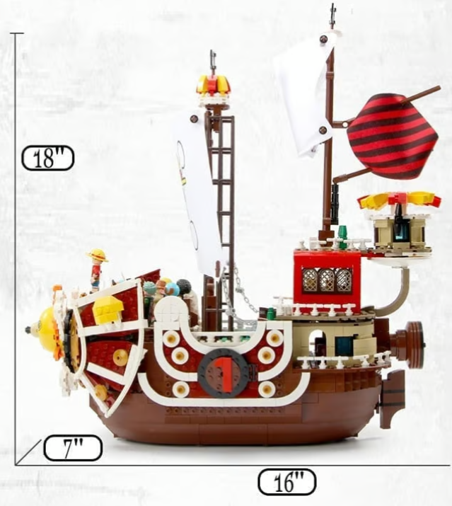 One Piece LARGE 18" Thousand Sunny Boat EPIC Building Blocks Set Luffy Sanji NEW