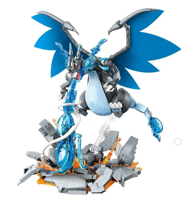 NEW Official Pokémon LARGE Mega Charizard X & Ash Greninja Building Block Sets