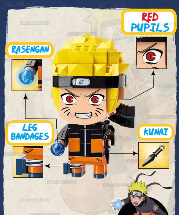Officially Licensed Naruto Anime Characters Building Block Toy Set