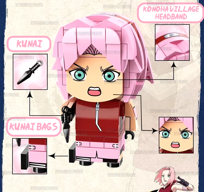 Officially Licensed Naruto Anime Characters Building Block Toy Set
