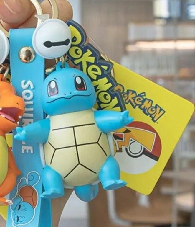 NEW OFFICIAL Pokémon Character Keychains 2 in 1 Lanyards with Bell & Stainless Rings