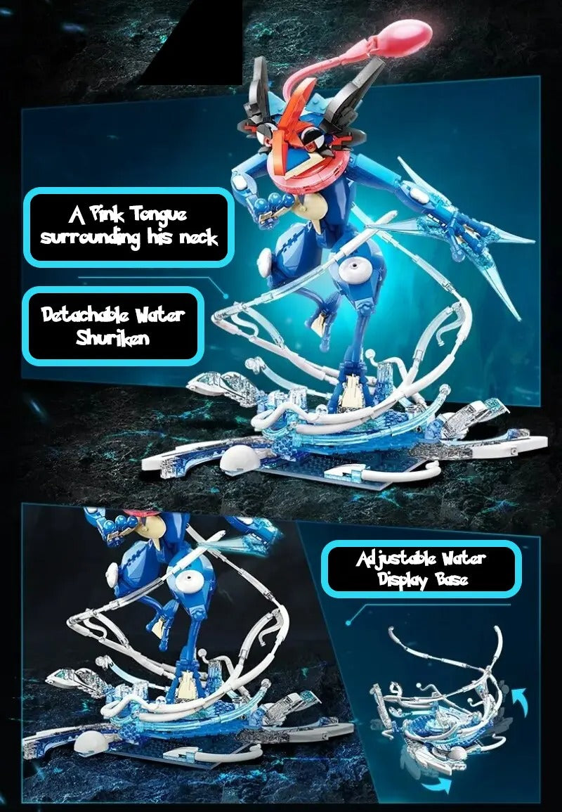NEW Official Pokémon LARGE Mega Charizard X & Ash Greninja Building Block Sets