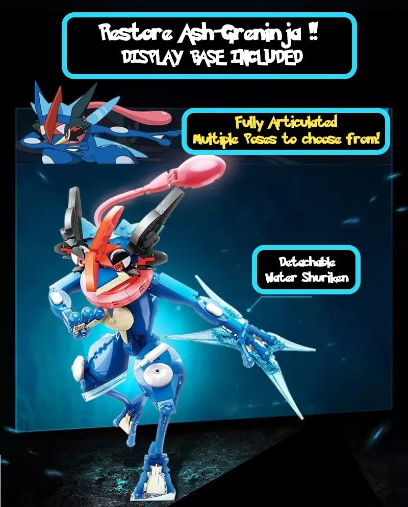 NEW Official Pokémon LARGE Mega Charizard X & Ash Greninja Building Block Sets
