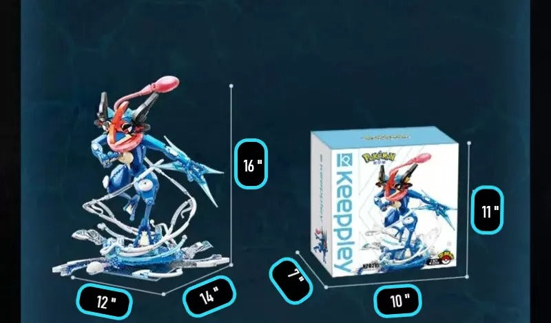 NEW Official Pokémon LARGE Mega Charizard X & Ash Greninja Building Block Sets