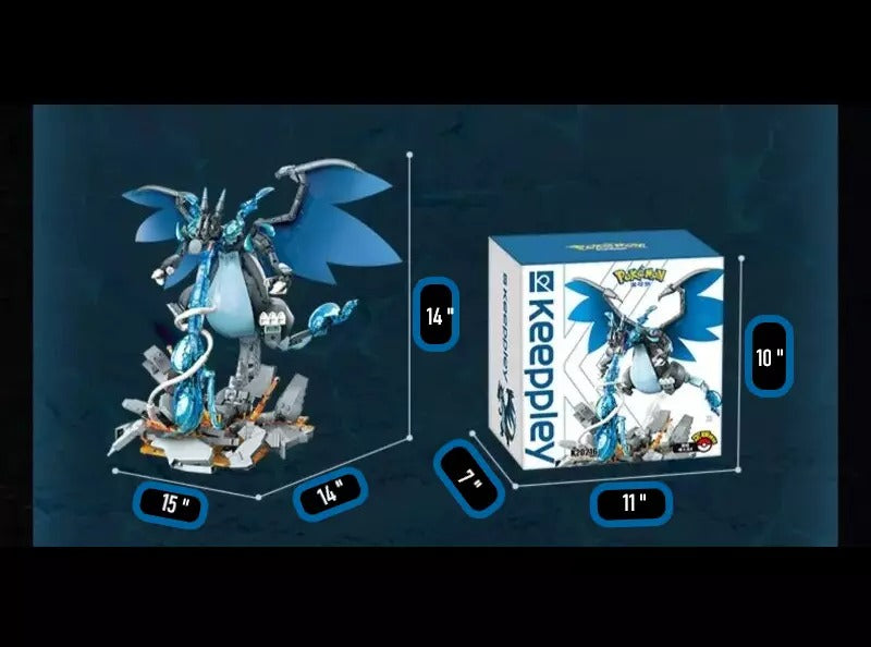 NEW Official Pokémon LARGE Mega Charizard X & Ash Greninja Building Block Sets
