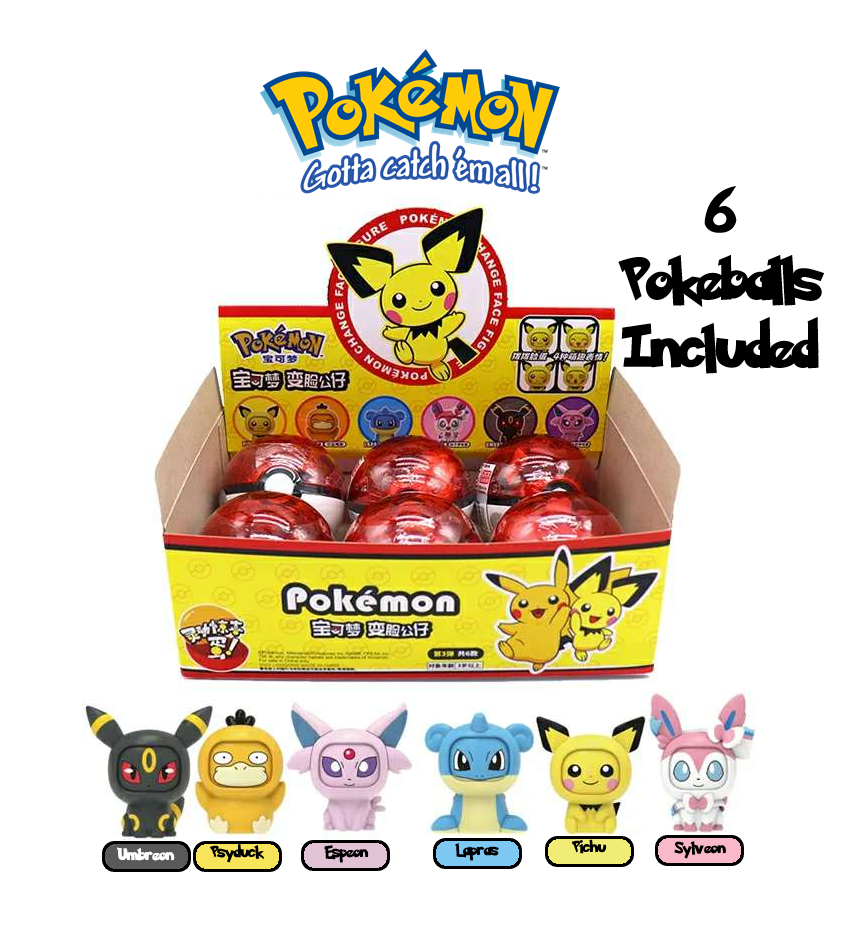 NEW Official Pokémon Lapras Sylveon Psyduck & More Action Figure Face Changers