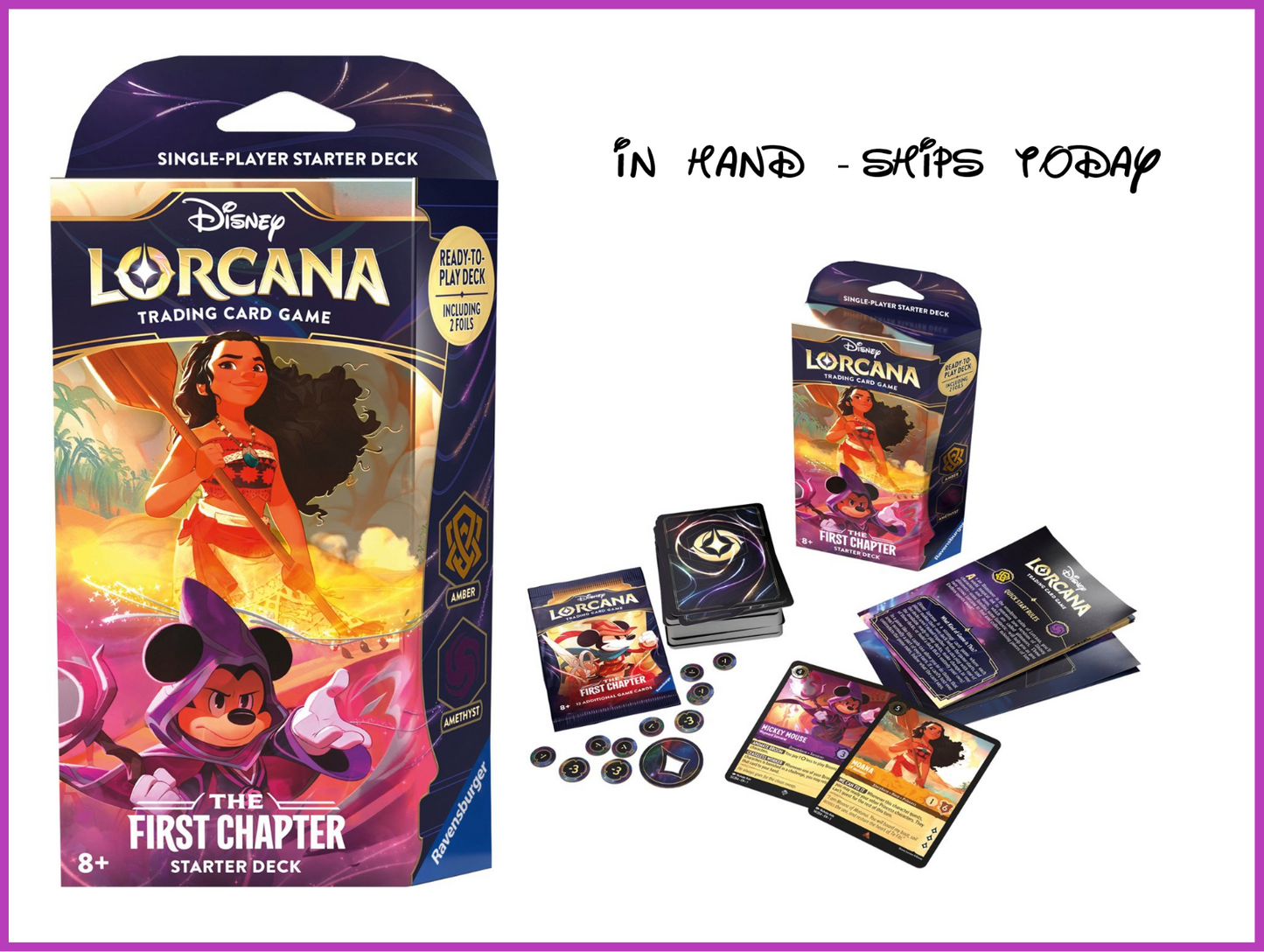 ✅ Disney Lorcana TCG Starter Deck Mickey Moana The First Chapter Booster NEW