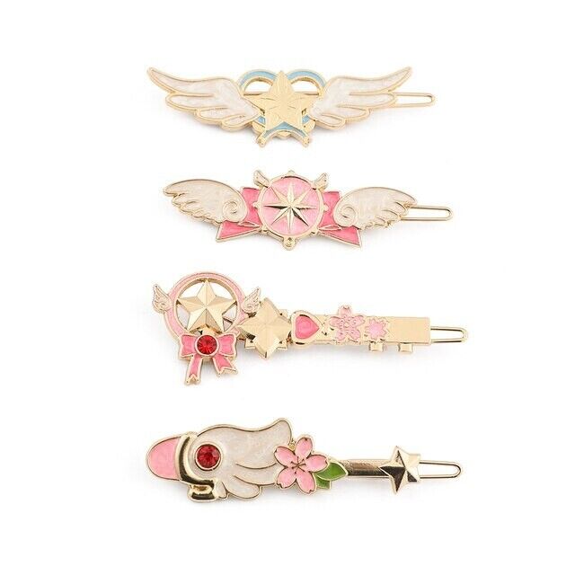 Sailor Moon Crystal Pendants Sakura Anime 4-PC Hair Pin Brooch Set - BRAND NEW