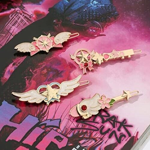 Sailor Moon Crystal Pendants Sakura Anime 4-PC Hair Pin Brooch Set - BRAND NEW
