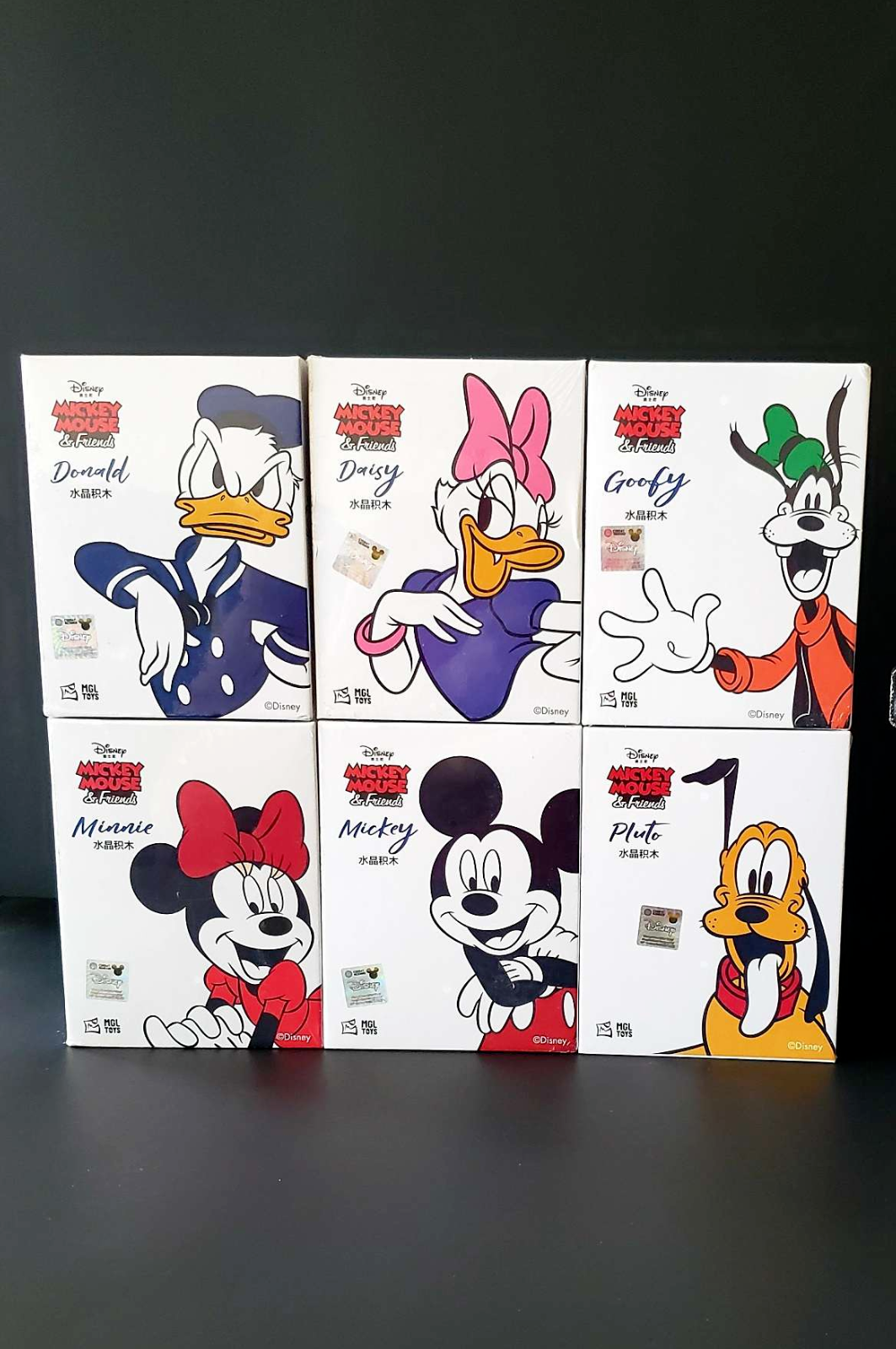 ✅ Official Disney Mickey & Friends RARE Crystal Resin Builder Set Collection NEW