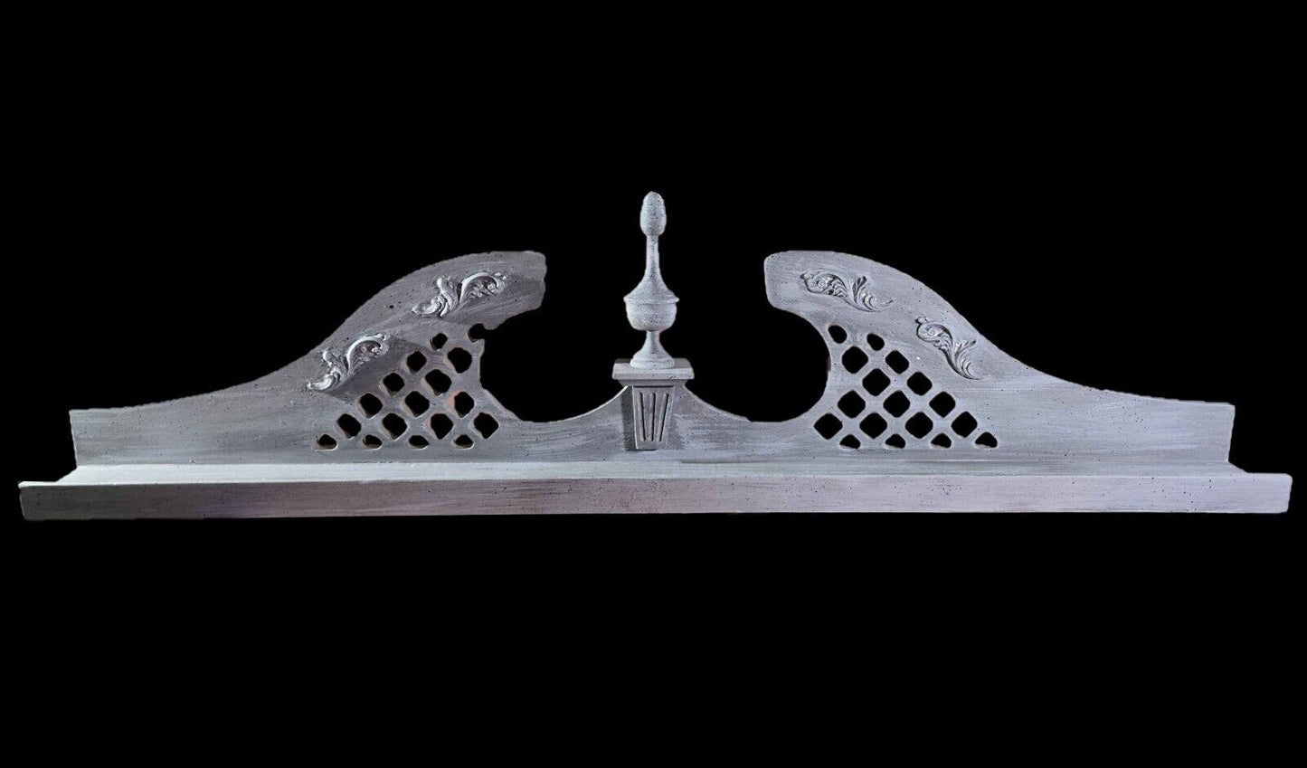 Victorian Scrolled Wall Shelf Hand Crafted 52" Long Distressed Finish Home Decor