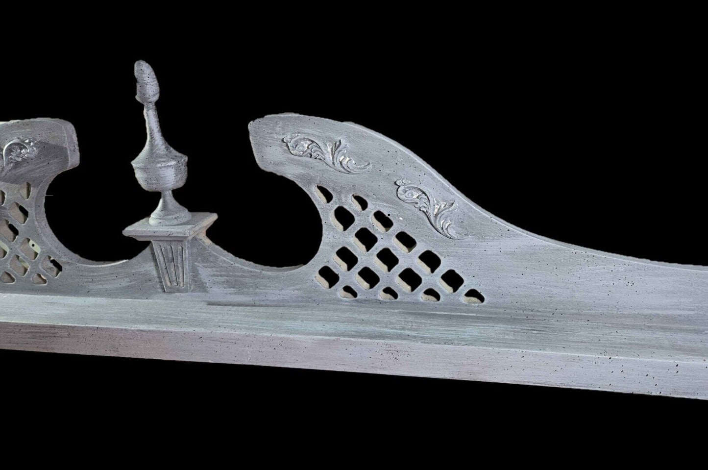 Victorian Scrolled Wall Shelf Hand Crafted 52" Long Distressed Finish Home Decor
