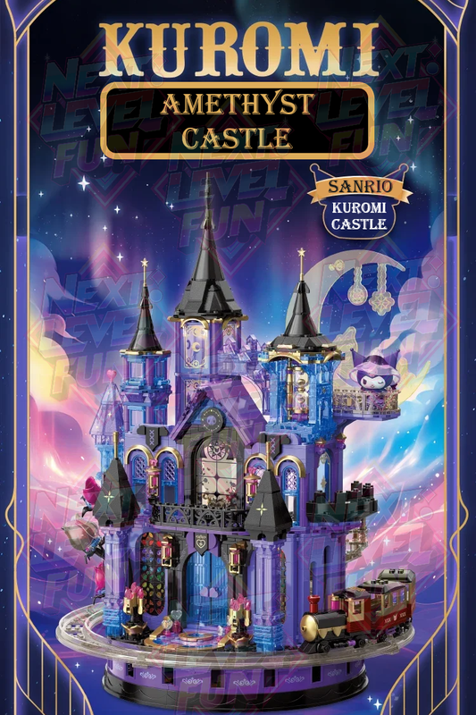 Sanrio Kuromi Amethyst Castle 19" Tall Building Blocks Set DIY Toy