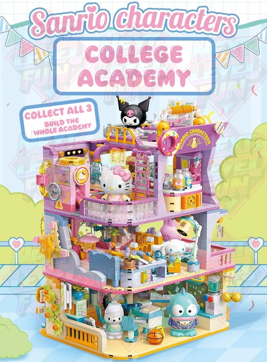 Sanrio College Academy 3-Floor Building Blocks Set DIY Creative Toy